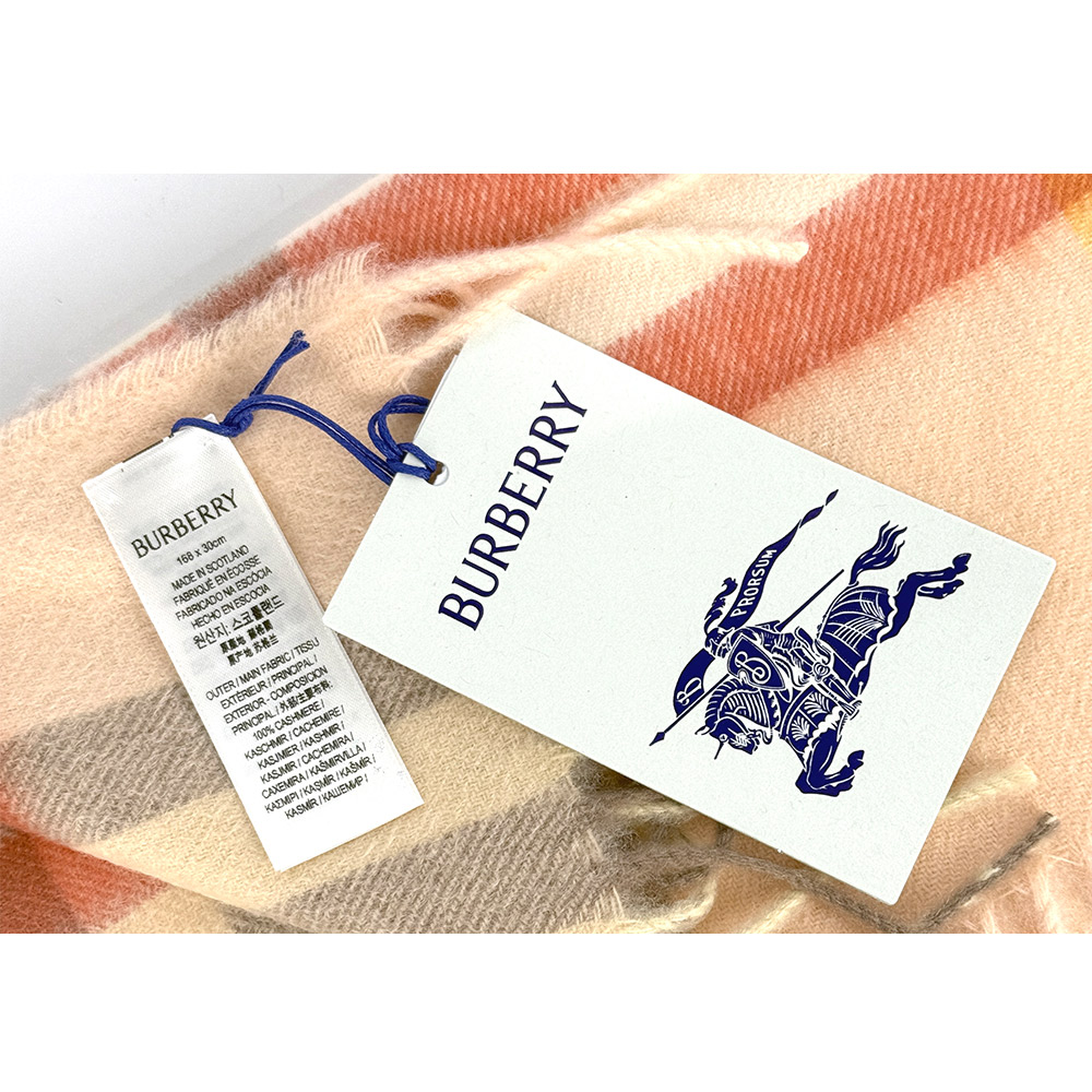 BURBERRY 基本款經典格紋喀什米爾圍巾/茶杯色, , large
