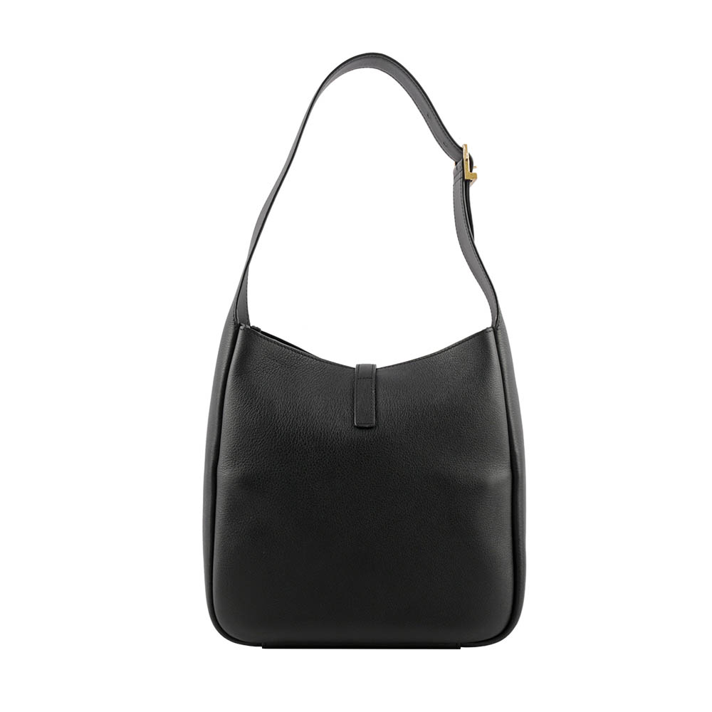 YSL LE 5 A 7 Hobo 小牛皮小款肩背包/黑色, , large