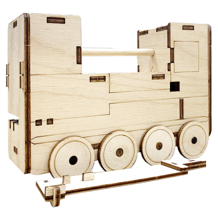 【創藝天時】小火車迷宮鎖｜迷宮鎖 簧片鎖 古鎖文化 趣味古鎖 STEAM 木製教具 益智玩具 DIY組裝 親子共學, , large