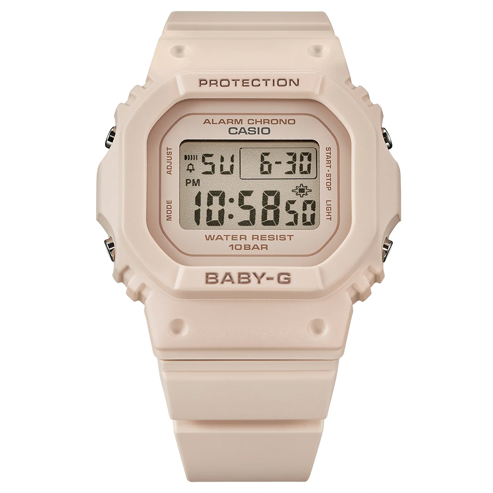 CASIO 卡西歐 BABY-G 纖薄輕巧 人氣經典電子錶-奶茶 BGD-565-4, , large