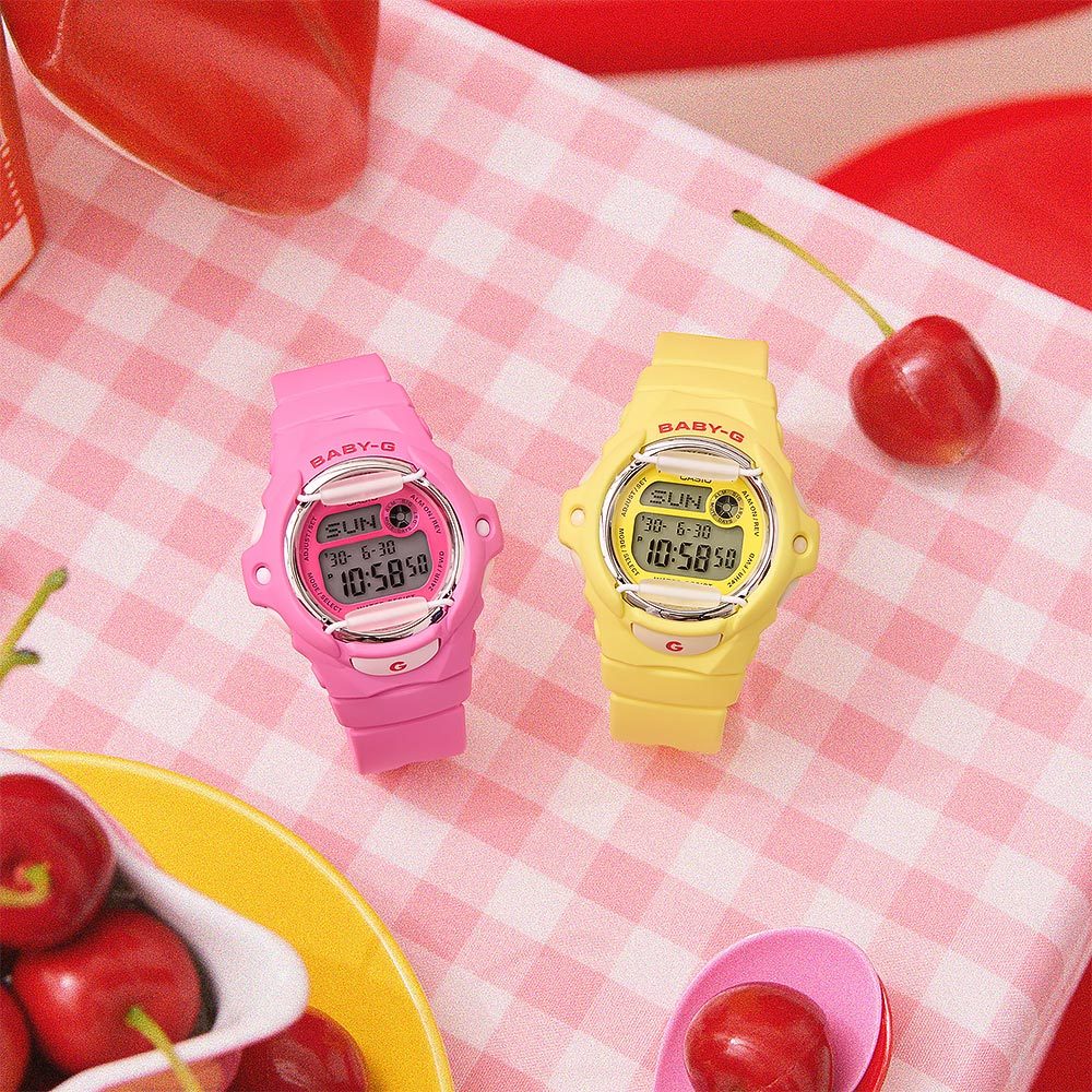 CASIO 卡西歐 Baby-G 甜美櫻桃 電子錶 手錶-黃 BG-169CH-9, , large