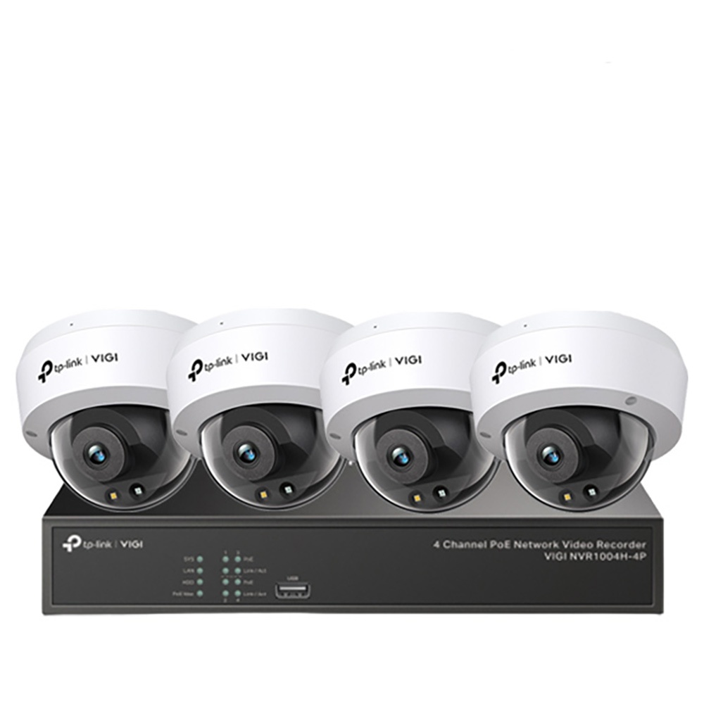 TP-LINK 昌運監視器組合 VIGI NVR1004H-4P 4路主機+VIGI C240 4MP全彩網路攝影機*4, , large