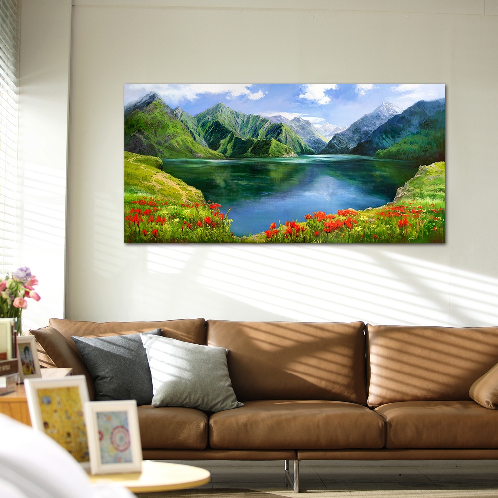 【御畫房】天池 國家一級畫師手繪油畫60&times;120cm(VF-128), , large