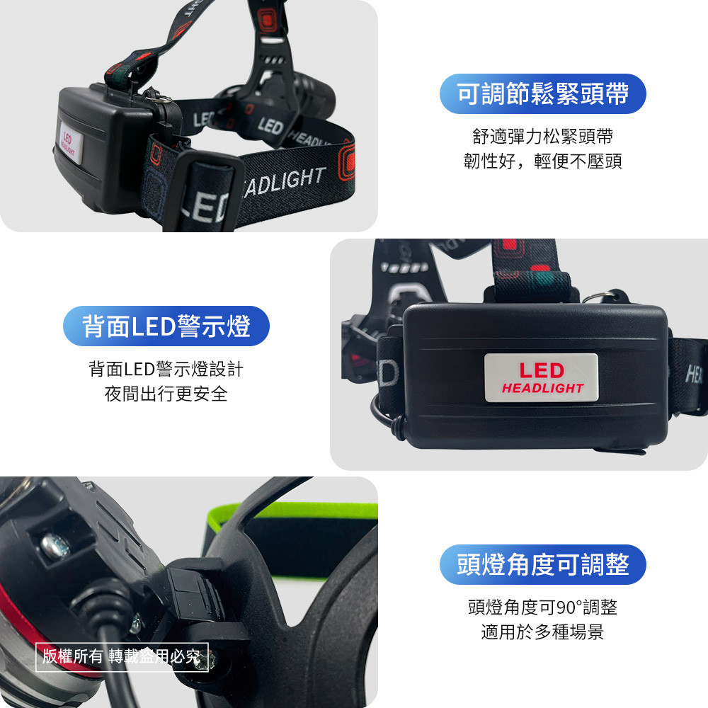 Utility brand L2 chip headlamp PR-AH901 high brightness three-stage light source ultra-power-saving design power outage mountaineering construction must-have, , large
