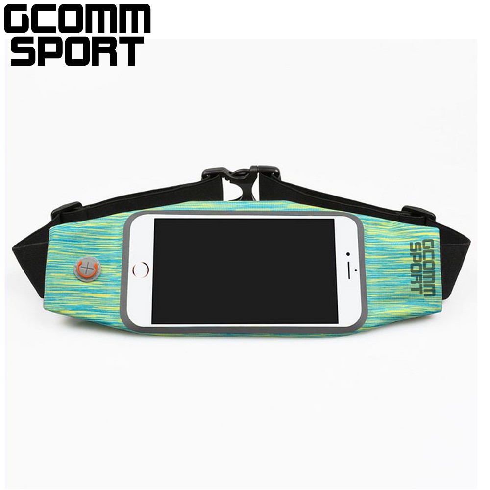 GCOMM SPORT 萊卡時尚雪花防汗水音樂腰包 綠黃雪花, , large