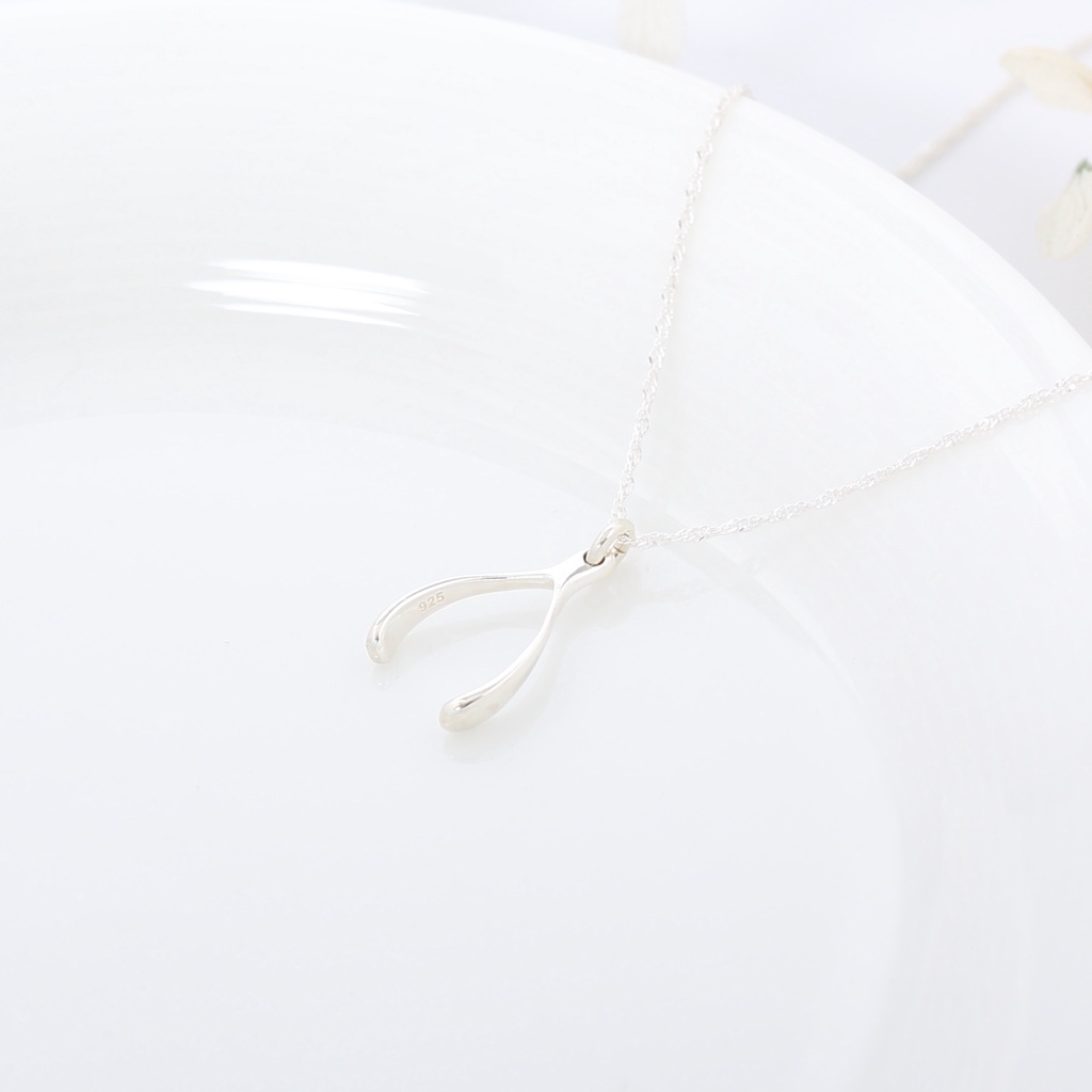 【Angel & Me】Lucky Wishbone s925 sterling silver necklace birthday gift, , large