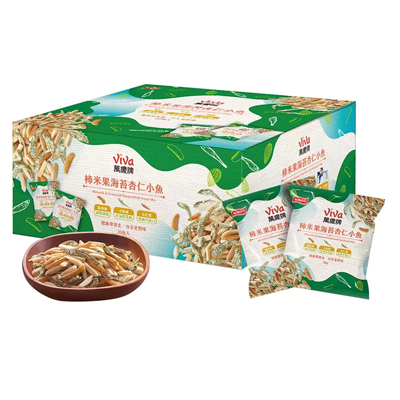 萬歲牌 柿米果海苔杏仁小魚 (38gX20入/箱), , large
