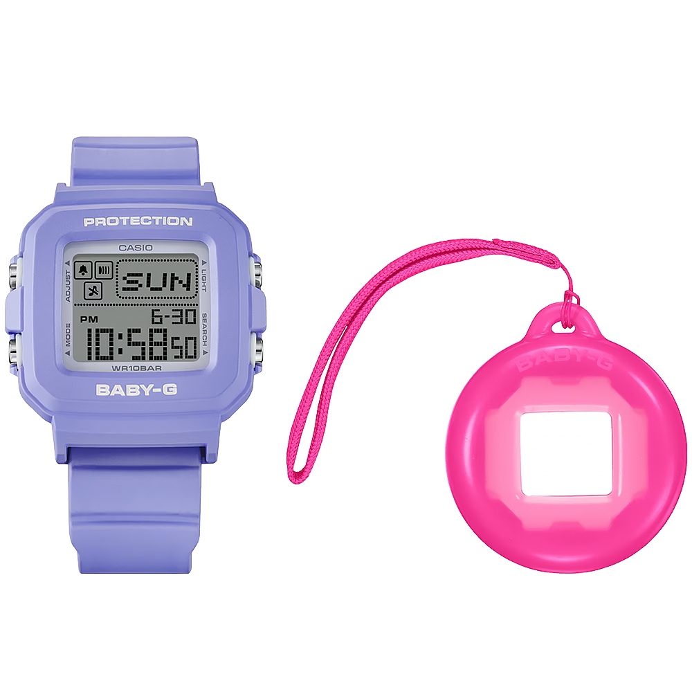 CASIO 卡西歐 BABY-G 30週年 手錶和錶殼吊飾套組 女錶 BGD-10K-6, , large