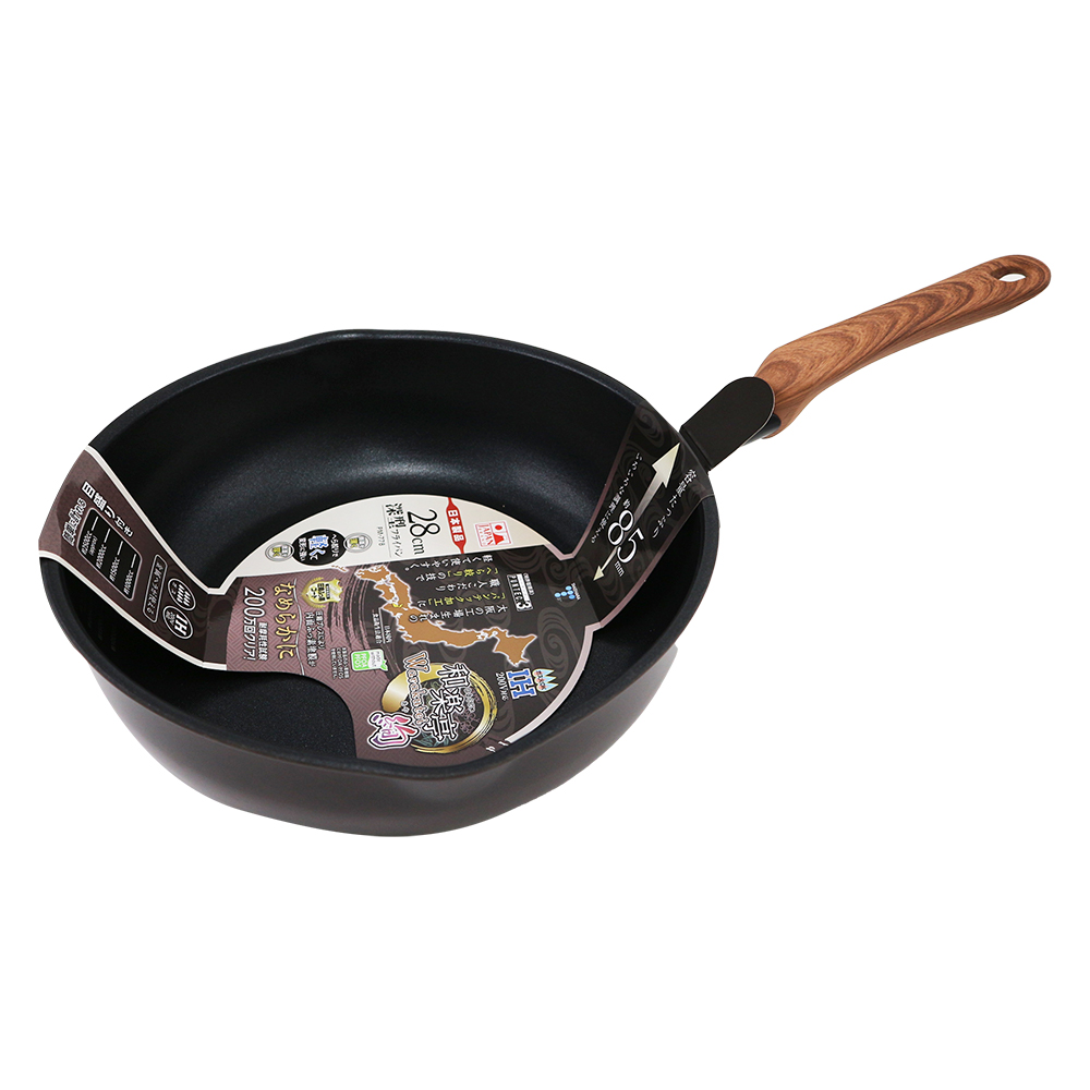 日本製 和樂亭 IH大金不沾深型炒鍋-28cm-2支, , large