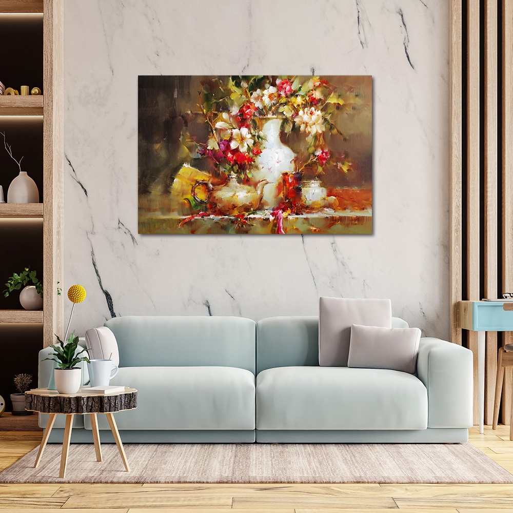 【御畫房】富貴花開之一 國家一級畫師手繪油畫60&times;90cm(VF-197), , large