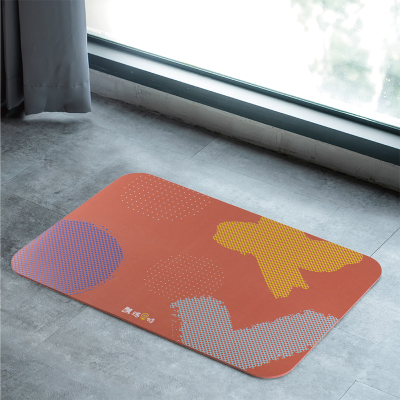【Monster】 Soft Diatomaceous Earth Absorbent Mat &ndash; Puff Style (60x40cm) &ndash; Orange, , large