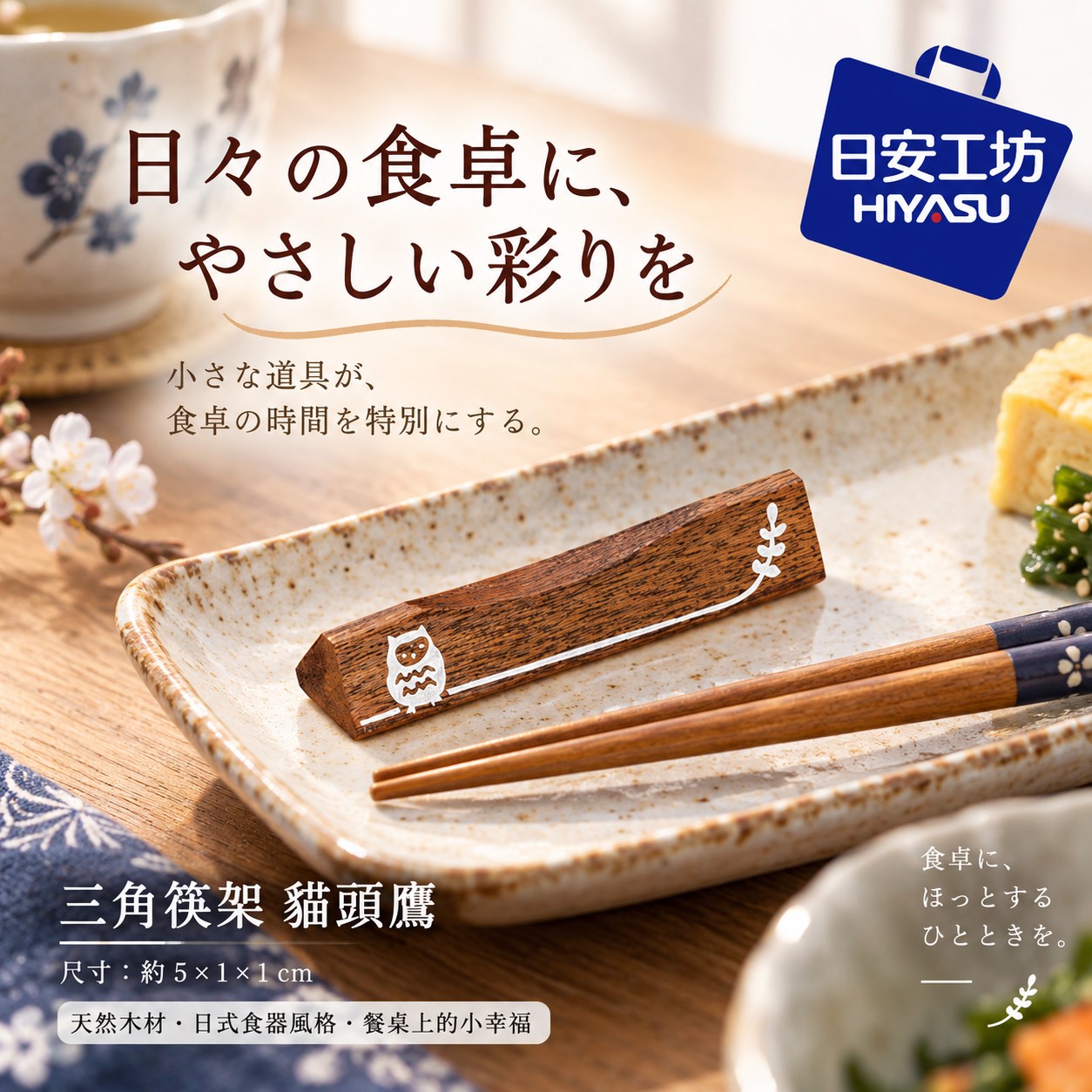 【HIYASU日安工坊】三角筷架 貓頭鷹, , large