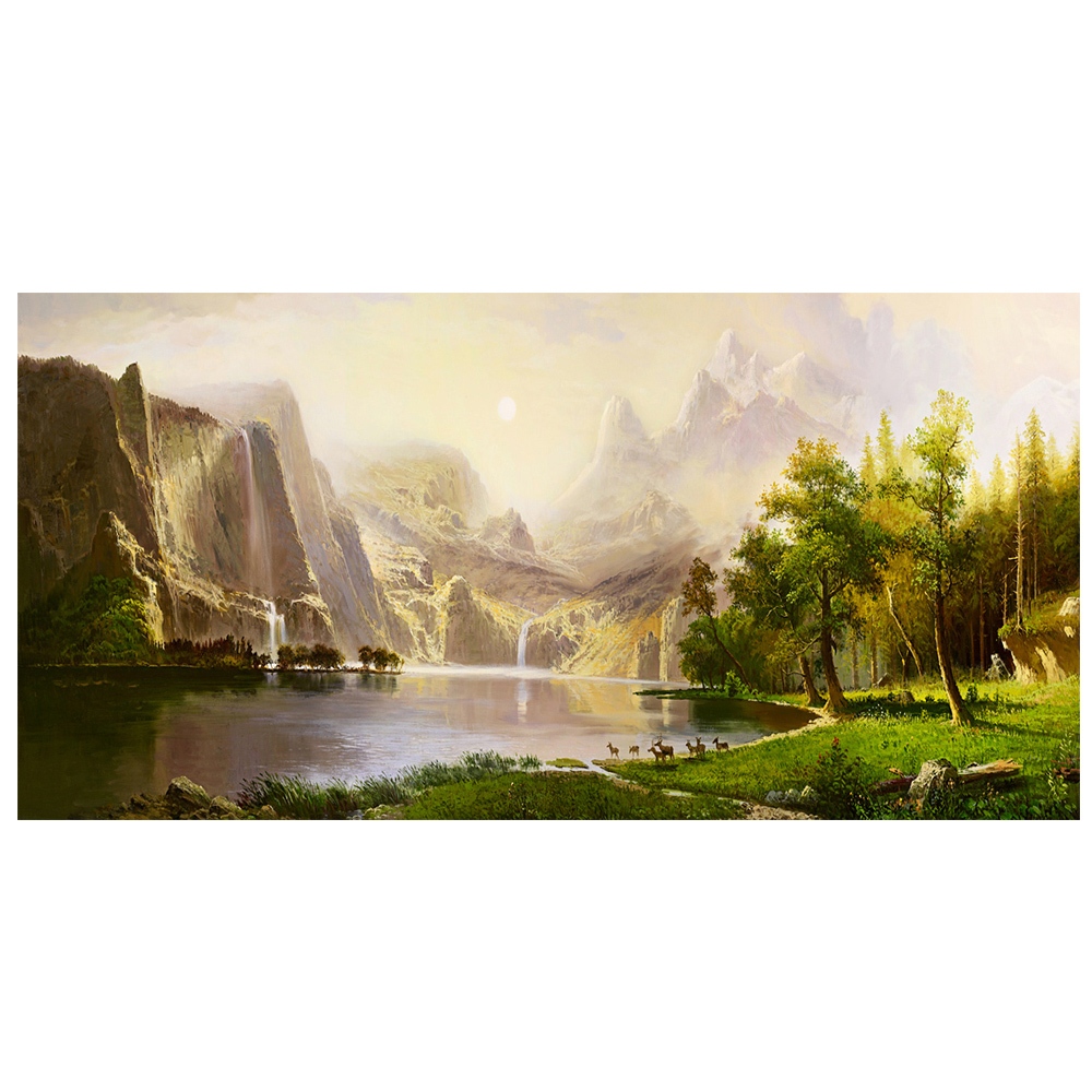 【御畫房】天山小鹿 國家一級畫師手繪油畫60&times;120cm(VF-141), , large