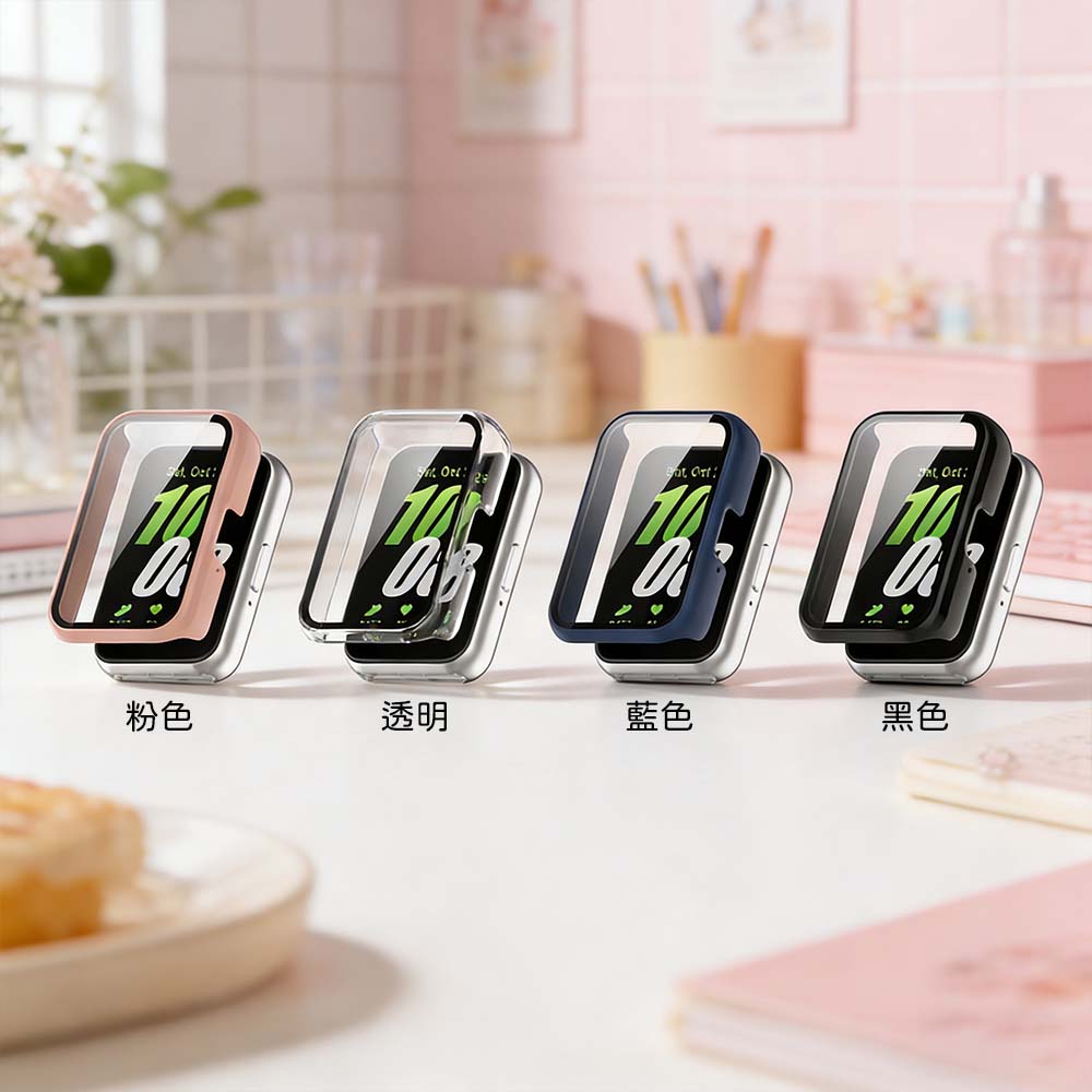 【山水之寶】三星Galaxy Fit3保護殼 3D鋼化玻璃+PC框一體式錶殼 替換保護殼 殼膜一體, , large