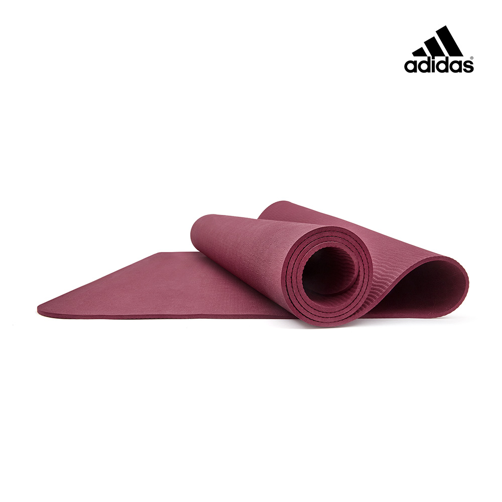 adidas 愛迪達 高階防滑抗菌瑜珈墊-5mm (野莓紅) 附贈背帶, , large