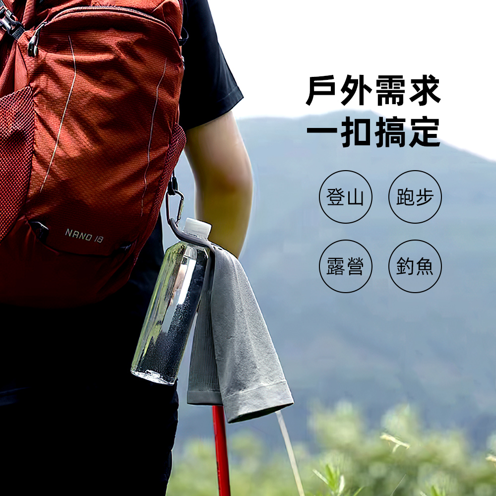 【上手家居】便攜寶特瓶扣環-10入組-灰色(水壺扣/水瓶扣/水瓶掛扣), , large