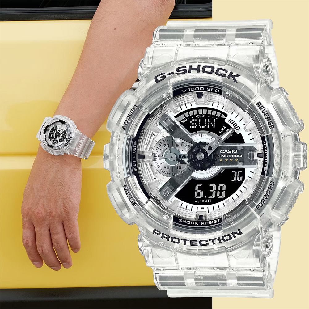 CASIO 卡西歐 G-SHOCK 40周年透明限量版透視機芯手錶 GA-114RX-7A, , large