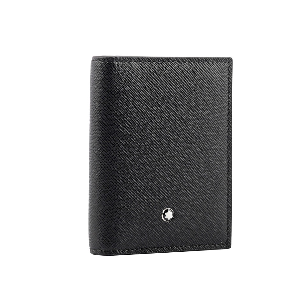 MONT BLANC Sartorial 匠心系列防刮牛皮對開卡片夾(黑色), , large