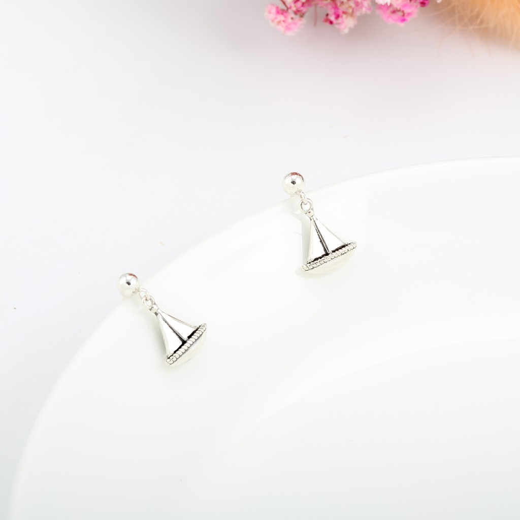 【Angel & Me】Vacation Sailboat s925 sterling silver earrings birthday gift, , large