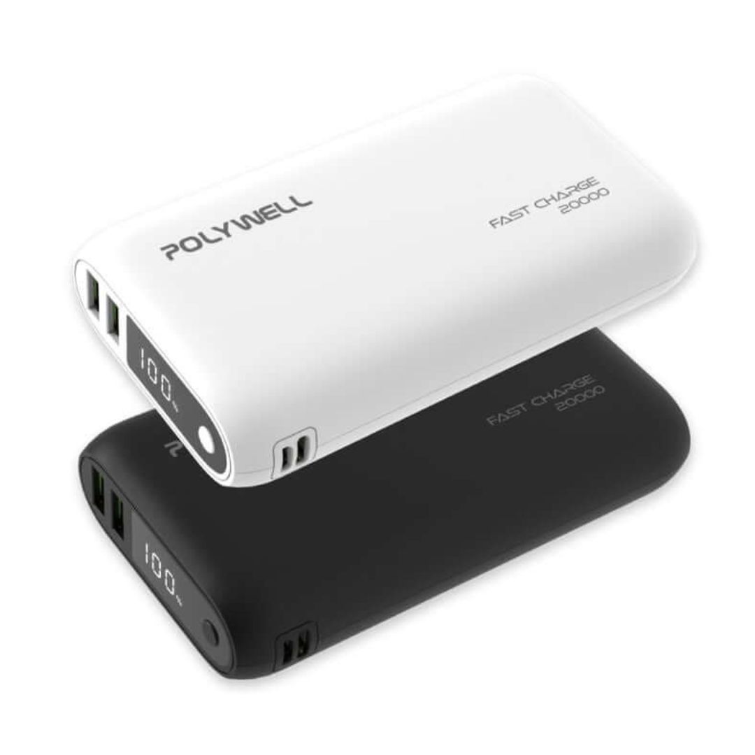 【POLYWELL】行動電源 20000mAh 雙向快充 行動充 超大容量 商檢合格 雙USB Type-C, , large