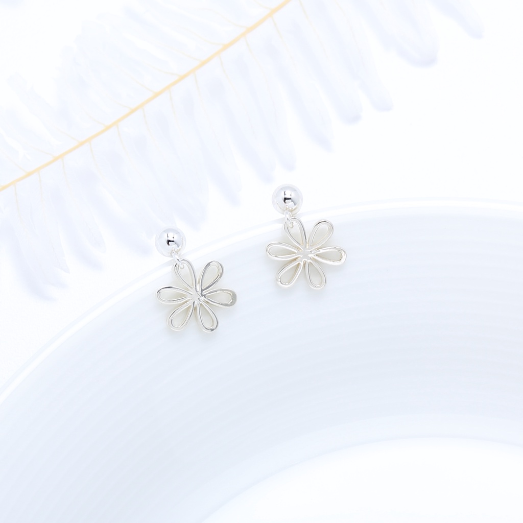 【Angel & Me】可愛 小雛菊 小花 s925 純銀 一對 耳環 耳夾 禮物, , large