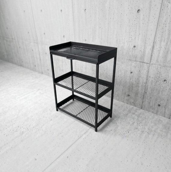 【 SHAONIANNA.TW 】金屬三層網型花盆置物架堆車 60x45x90cm &ndash; 陽台多功能收納架，可移動附水盤大容量, , large