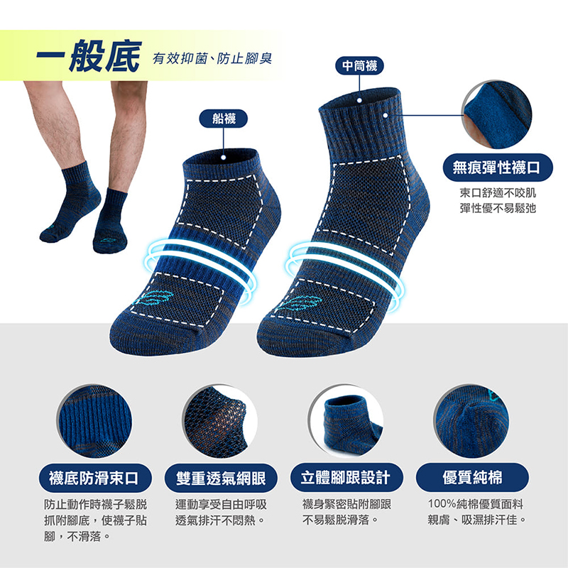 [FAV] 銀除臭運動襪(1雙) - MIT台灣製運動襪除臭襪球襪 型號:414, , large