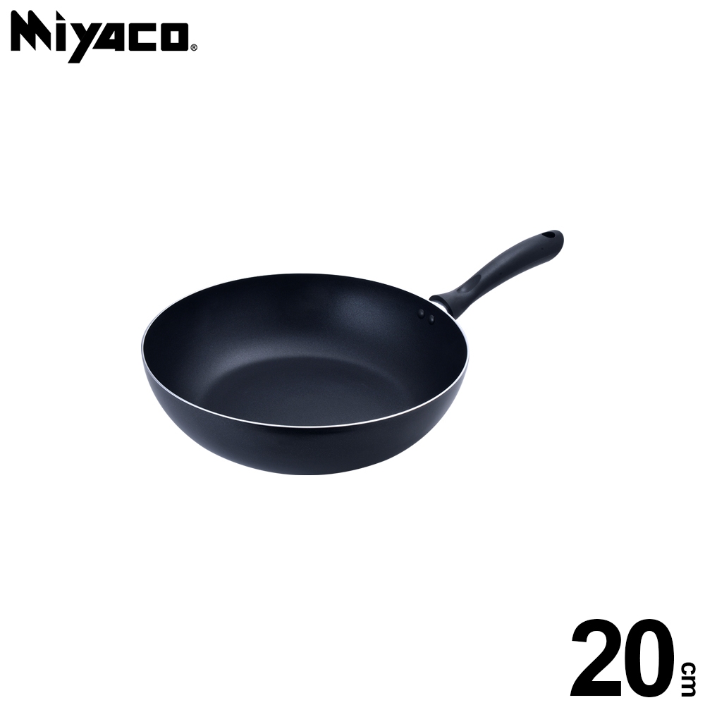 Miyaco 米雅可 黑晶導磁不沾深型平底鍋IH無蓋 20cm-Leidea樂德兒, , large