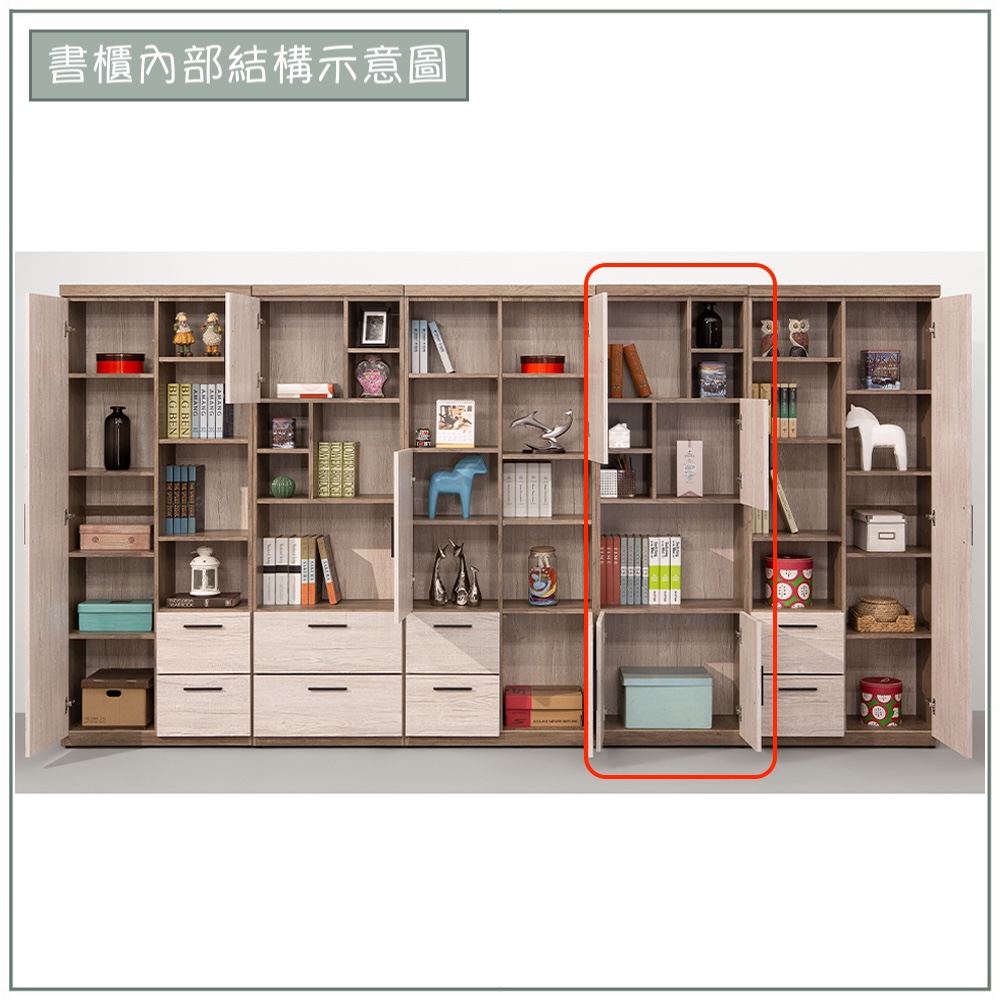 【唯熙傢俱】唯樂灰白雙色2尺書櫃, , large