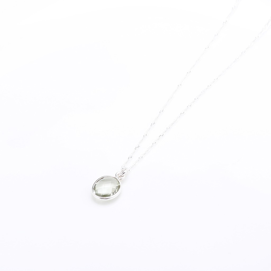 【Angel & Me】氣質橢圓 綠水晶 Green Quartz s925 純銀項鍊 生日 週年 情人節 聖誕節 禮物, , large