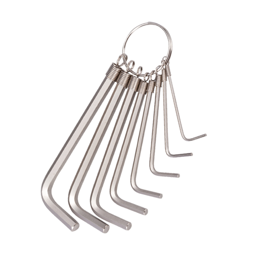 Short Arm On Ring Hex Key Wrench Set, , large