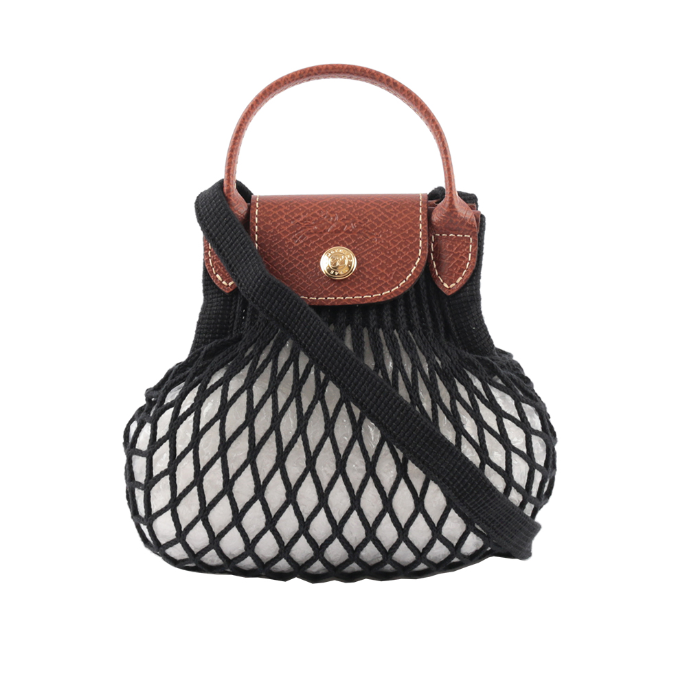 LONGCHAMP XS號 LE PLIAGE FILET 二用漁網包/黑色, , large