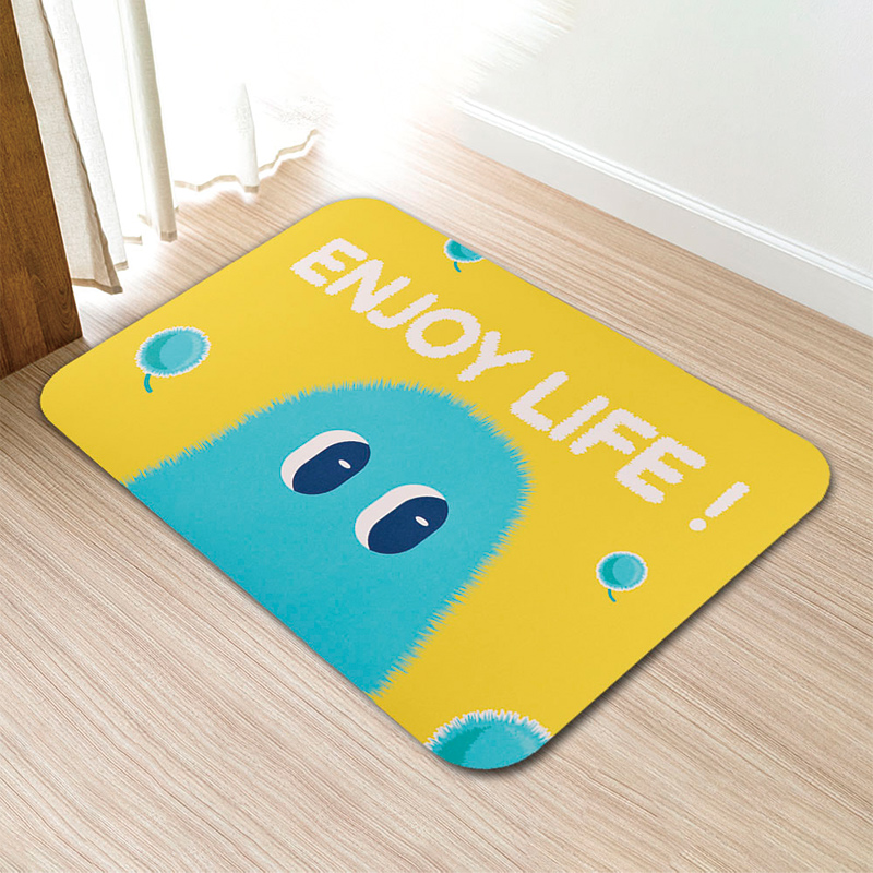 【怪獸】新銳設計師 10秒頂吸 軟式珪藻土吸水地墊 NewGen Designer(60x40cm) -享受生活蒲公英, , large