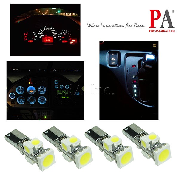 【PA LED】 T5 5晶 360度 多角度發光 SMD LED 白光 粉紫光 排檔燈 儀表燈 指示燈 冷氣燈 面板燈, , large