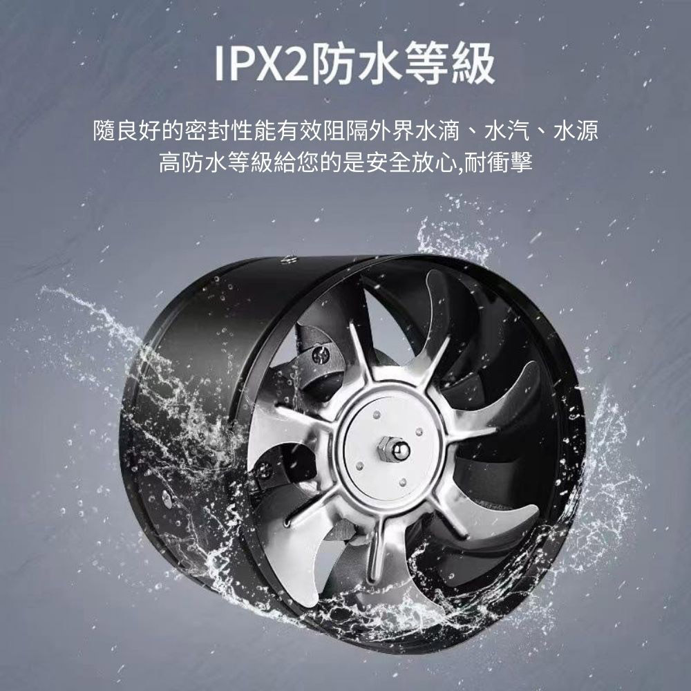 110V Exhaust Fan - Black 12-inch + 1.5m Power Cord (Adjustable Speed), , large