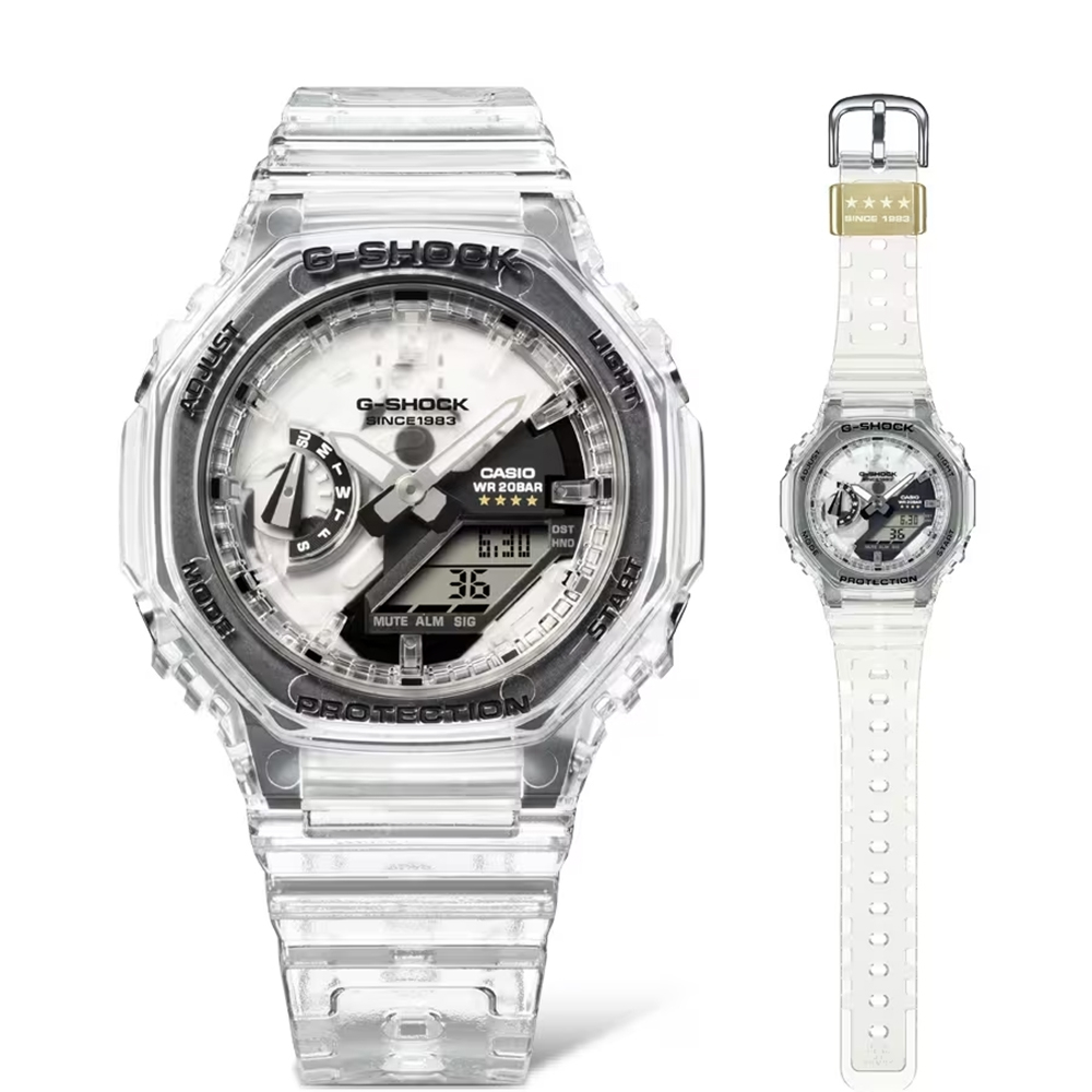 CASIO 卡西歐 G-SHOCK 40周年透明限量版透視機芯手錶 GMA-S2140RX-7A, , large