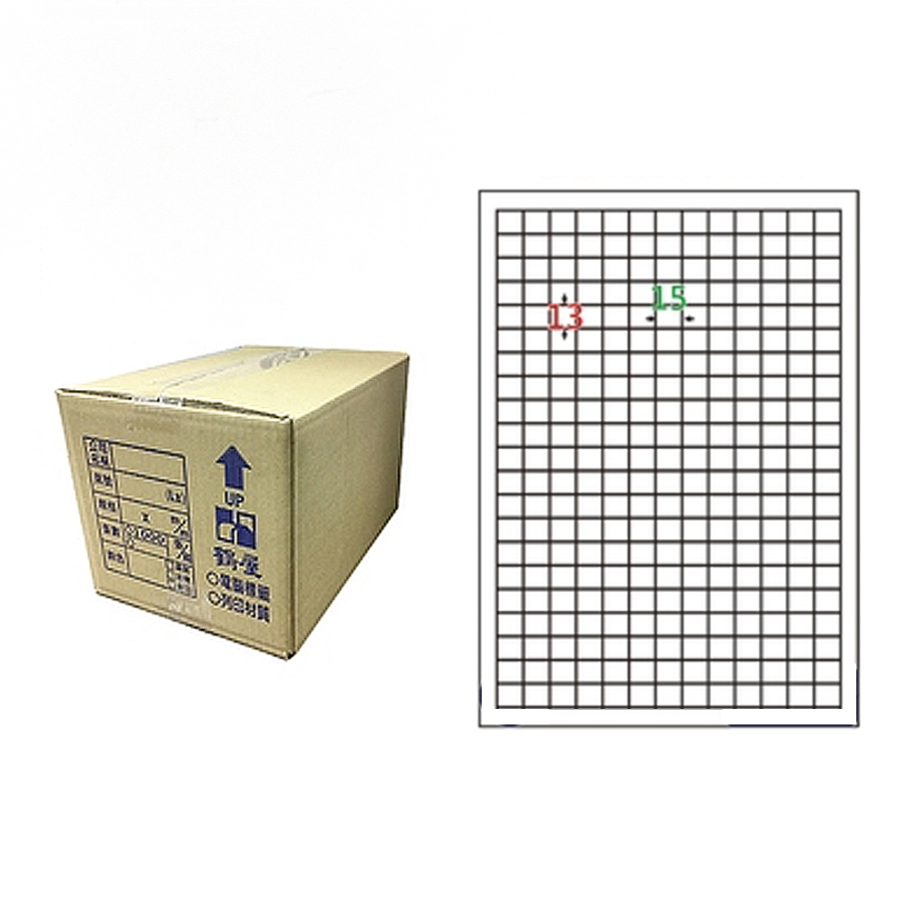 【鶴屋】A4電腦標籤 13x15mm 直角 273格 1000張入 / 箱(L1315 LX), , large