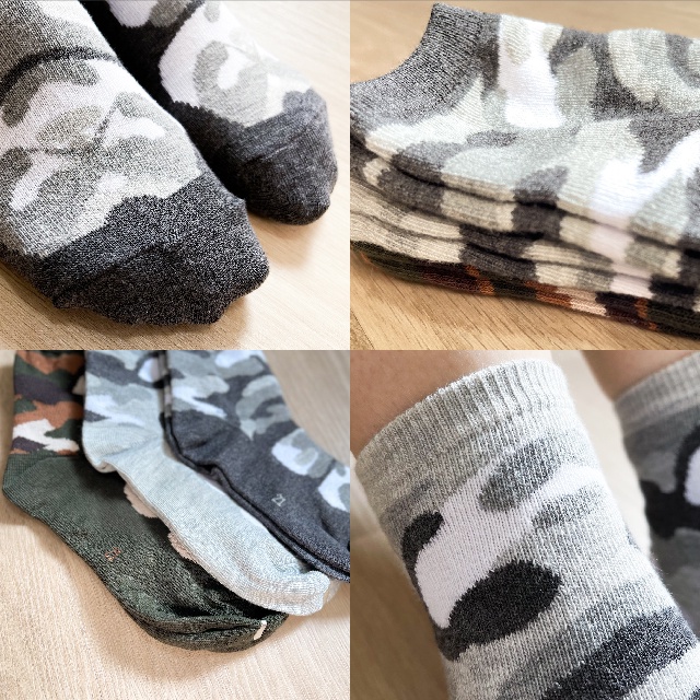 [凱美棉業] 10雙組 迷彩綠 MIT台灣製 純棉透氣迷彩童襪 18-22cm, , large