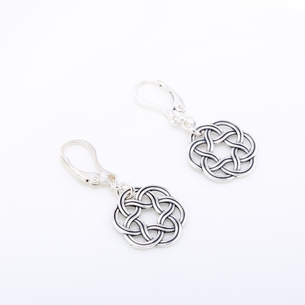【Angel & Me】Dreamcatcher celtic net s925 sterling silver earrings birthday gift, , large