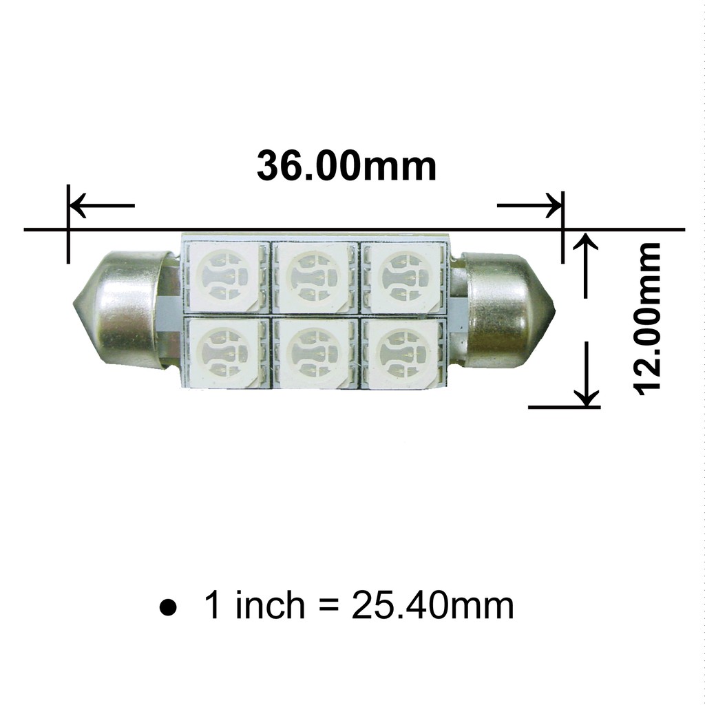 【PA LED】雙尖 36MM 酷炫 藍光 6晶 SMD LED 室內燈 化妝燈 腳踏燈 牌照燈 行李箱燈 迎賓燈, , large