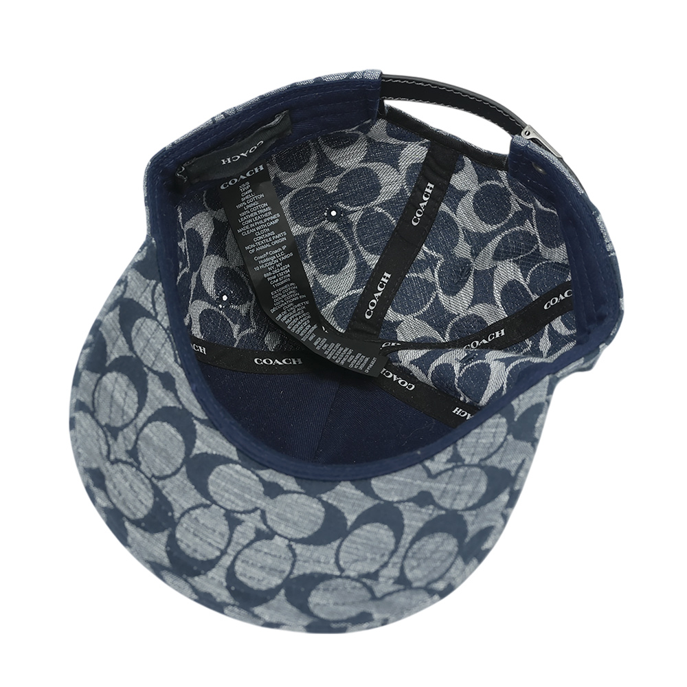 COACH CC Logo Chambray 織布棒球帽 XS-S/藍色, , large