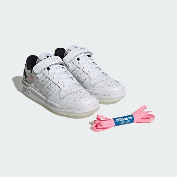 Kixpress-Adidas Forum Low W 女 運動休閒鞋 舒適 穿搭 白 粉紅 [HQ1932], , large