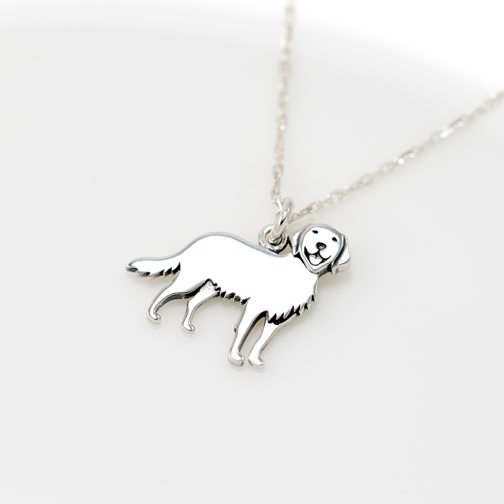【Angel & Me】黃金獵犬 小狗 s925 純銀項鍊 寵物紀念 聖誕禮物, , large