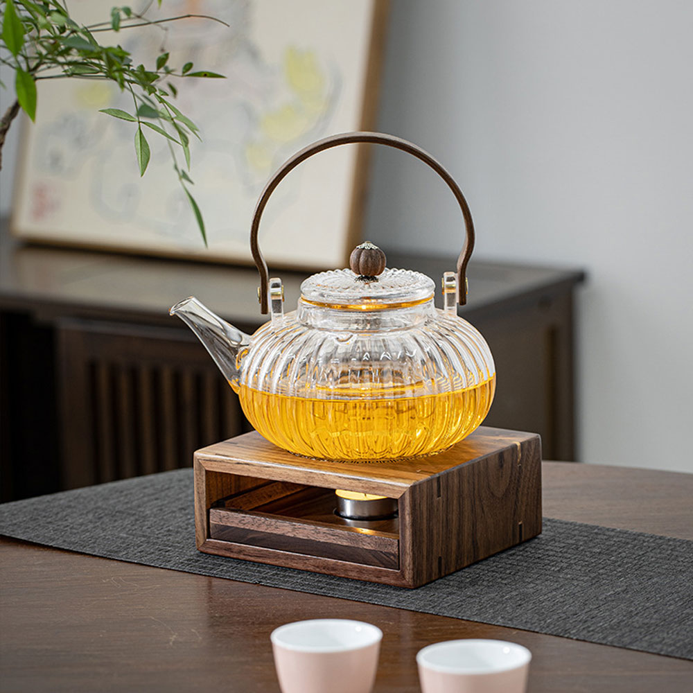 【CITY STAR】竹製胡桃色溫茶暖茶器, , large