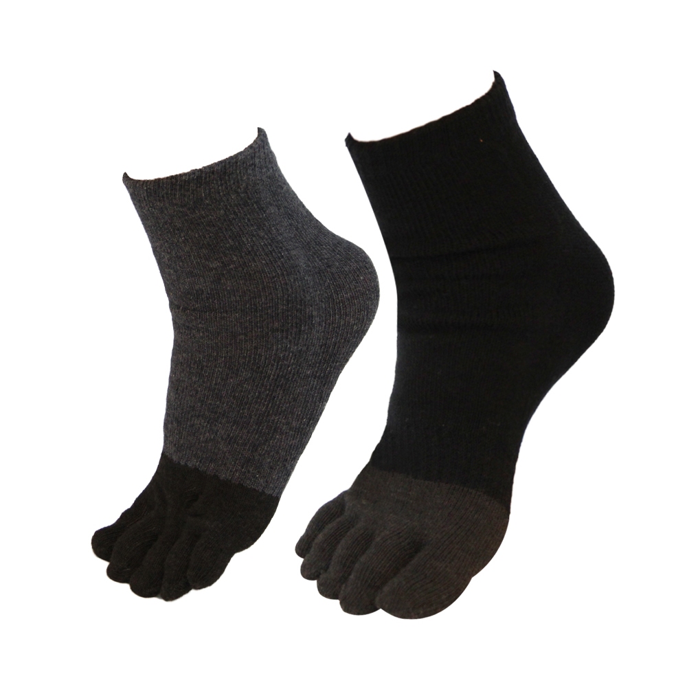【BVD】男女適用1/2竹炭五趾襪<灰,22-26cm>B345 短襪 乾爽 抑菌除臭, , large