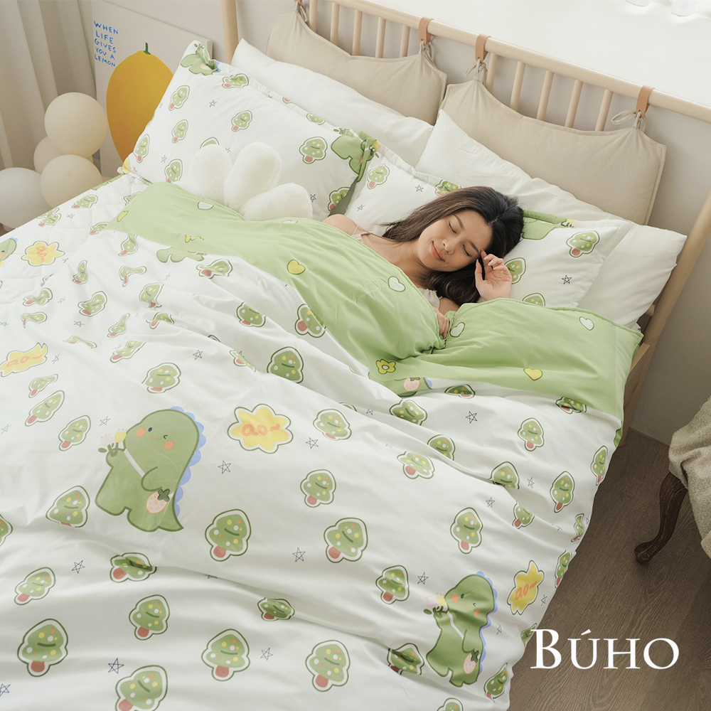 BUHO 舒柔安眠銀離子抗菌全鋪棉兩用被厚床包組-雙人特大-(多款任選), , large