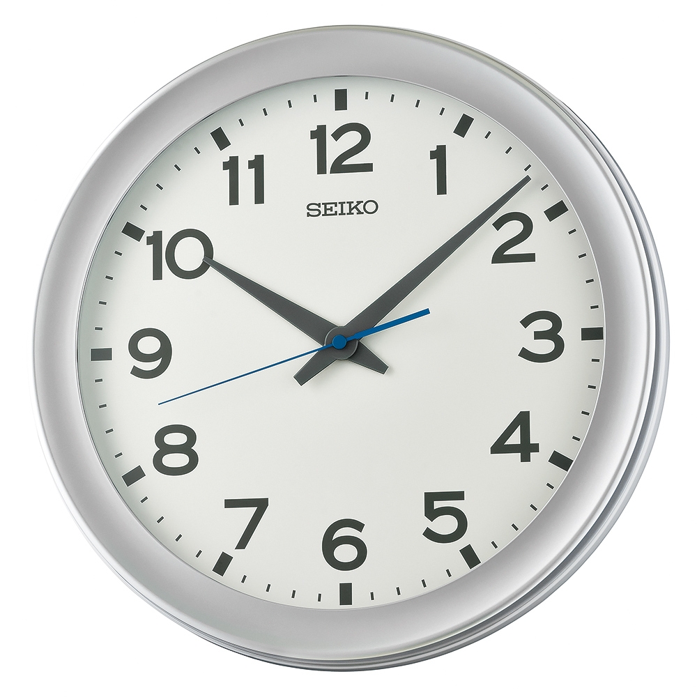 SEIKO 精工 工業風 滑動式秒針靜音掛鐘 時鐘-銀框 畢業禮物 送禮(QXA835S), , large