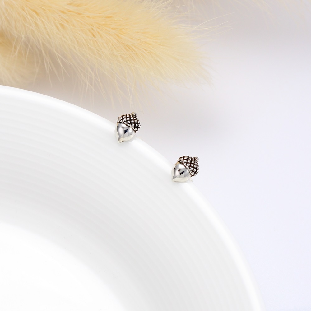 【Angel & Me】Lucky Acorn s925 sterling silver earrings birthday Valentine's gift, , large