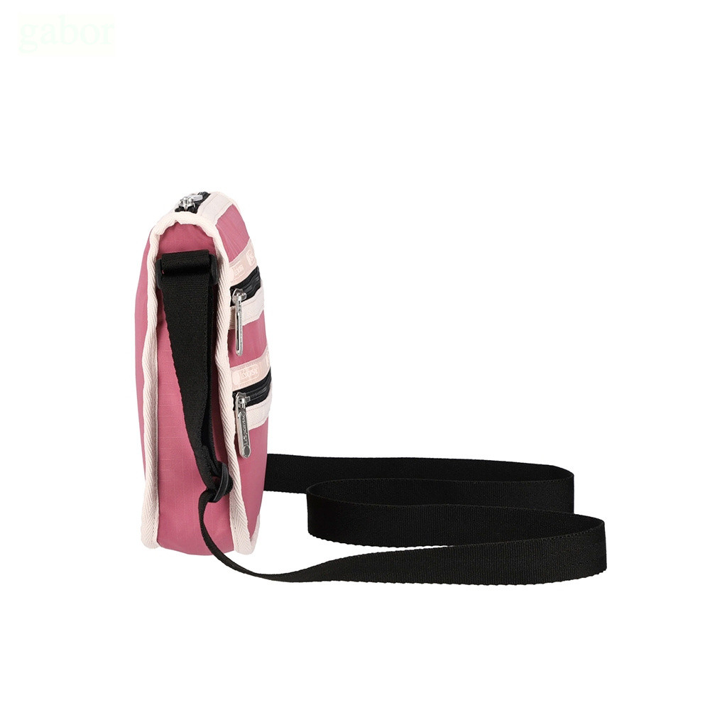 LeSportsac 3-Zip Crossbody 三層拉鍊斜背包 手機包 送禮-桃紅色, , large