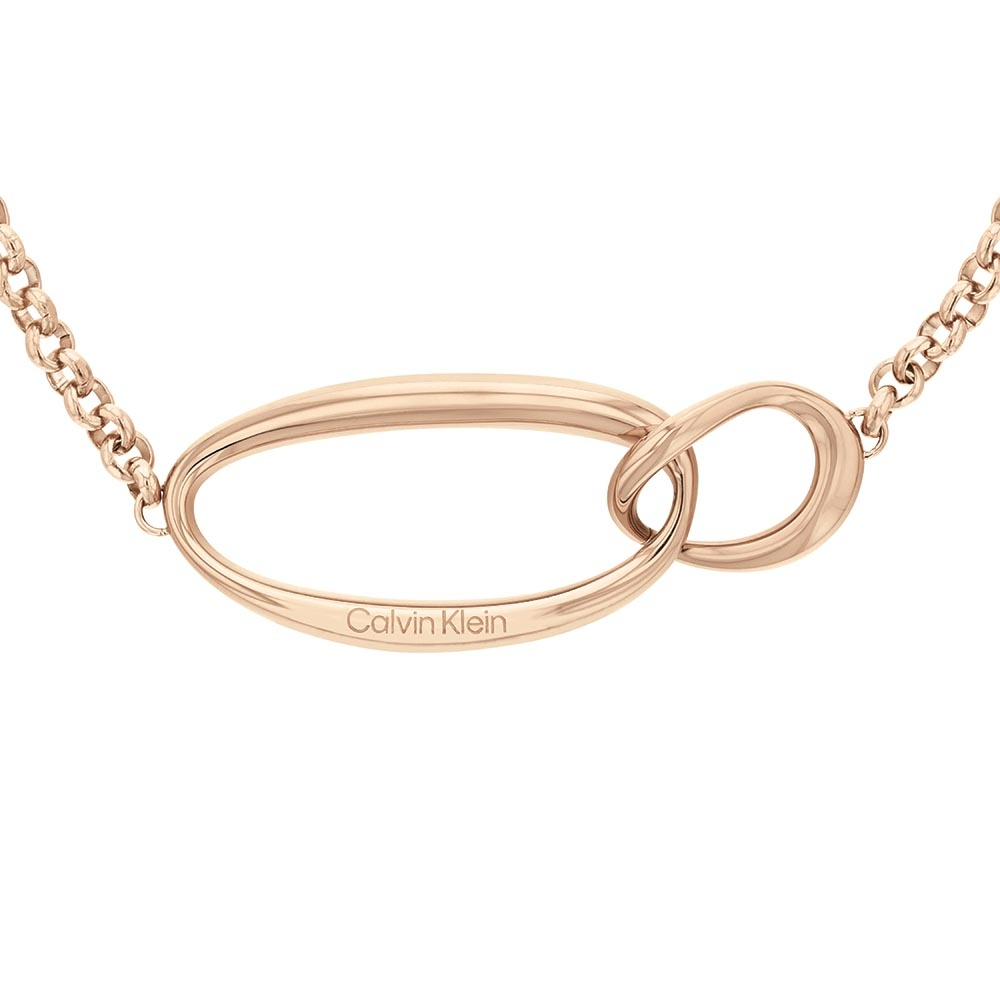Calvin Klein CK Organic Shapes 玫瑰金項鍊 送禮推薦 35000355, , large